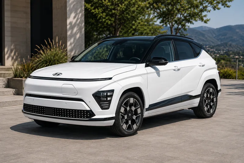 2024 Hyundai Kona Electric in blue, side view