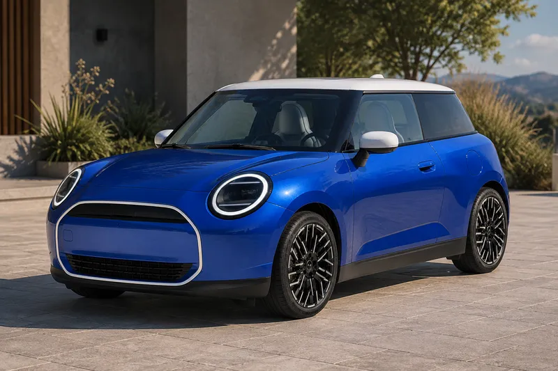 2024 Mini Cooper SE in green, front view