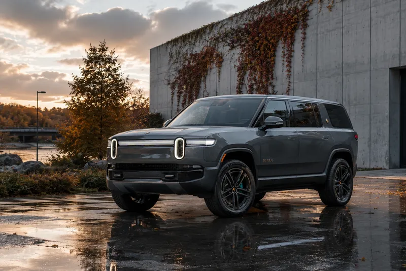 Rivian R1S Max off-road electric SUV in green